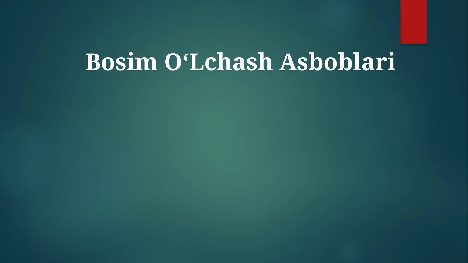 Bosim O'lchash Asboblari