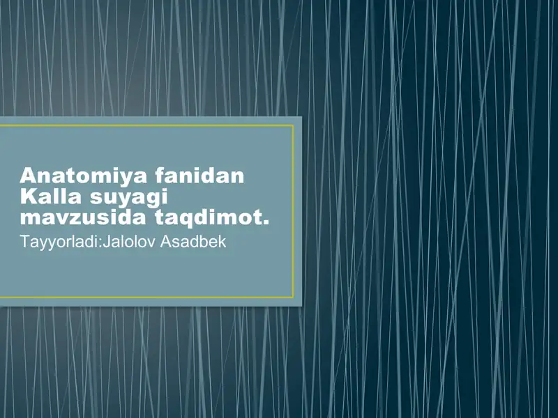 Anatomiya fanidan Kalla suyagi mavzusida taqdimot.