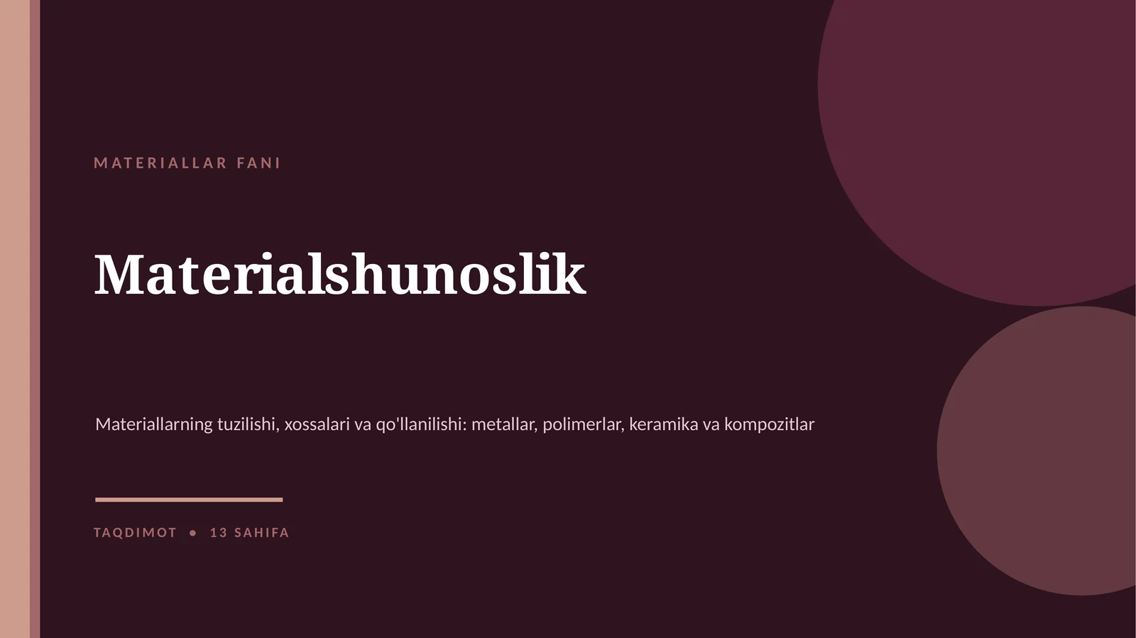 MATERIALLAR FANI