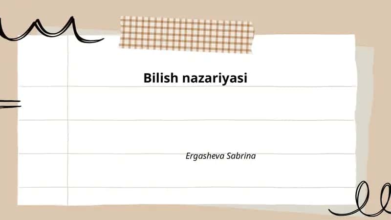 Bilish nazariyasi