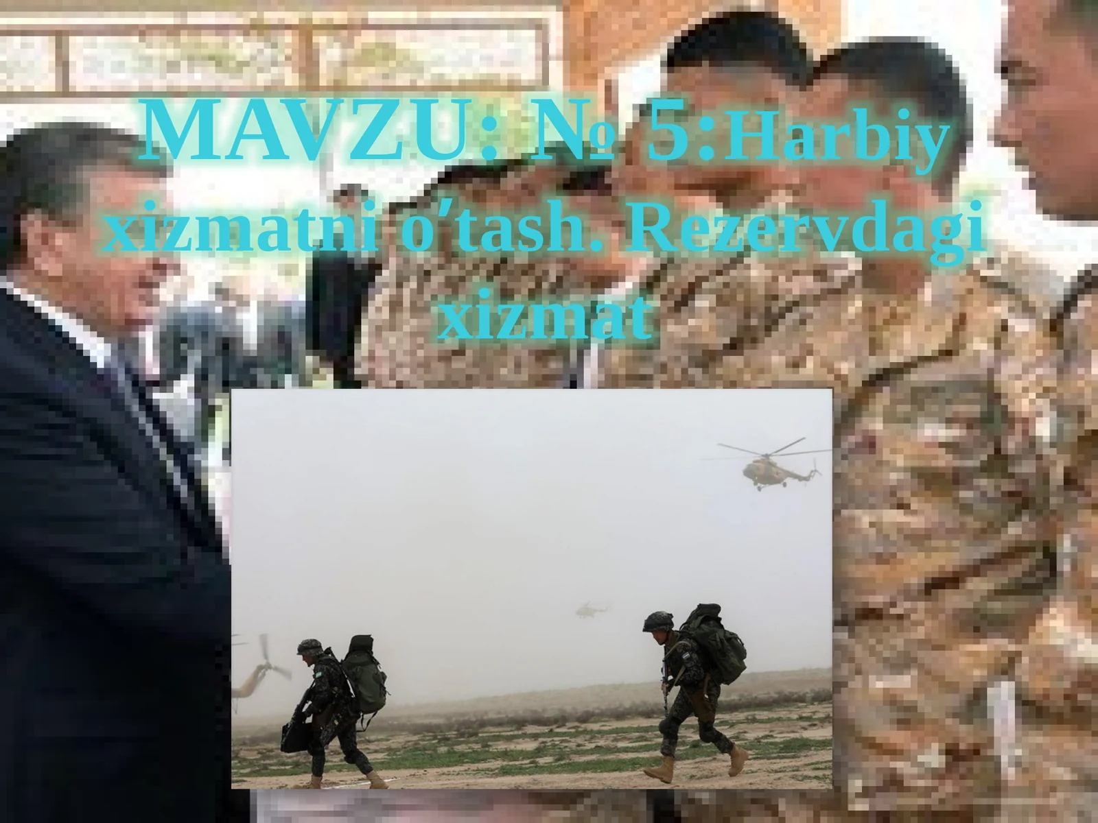 Harbiy xizmatni o’tash. Rezervdagi xizmat