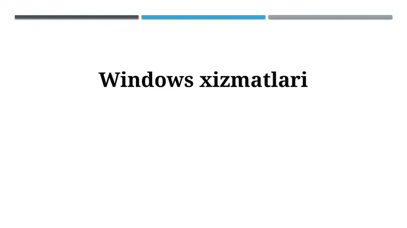 Windows xizmatlari