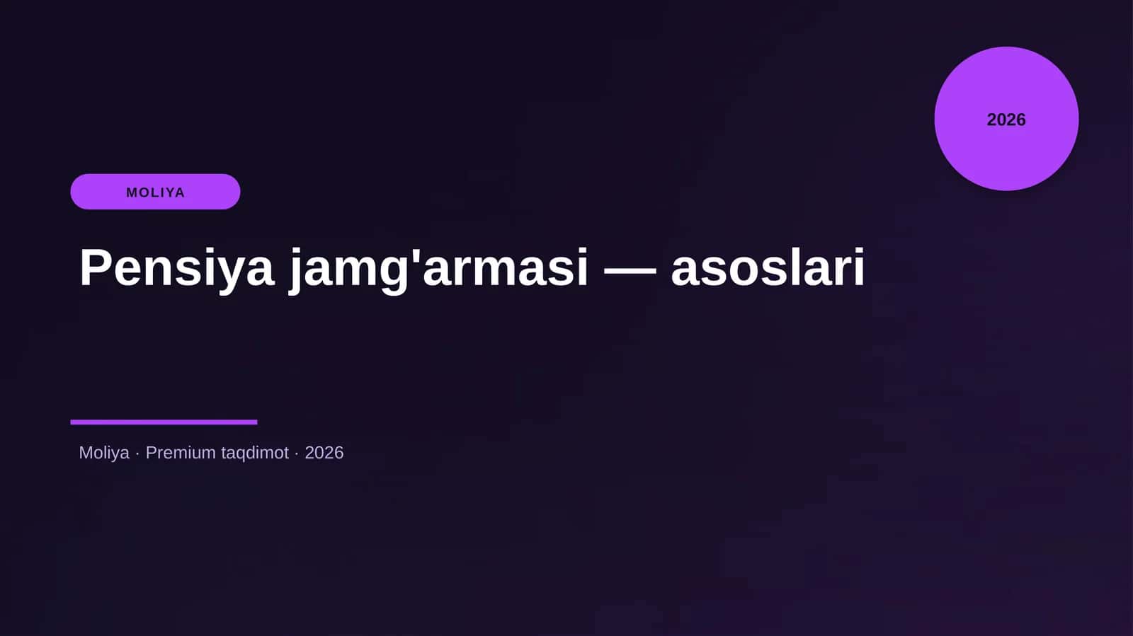 Pensiya jamg'armasi — asoslari