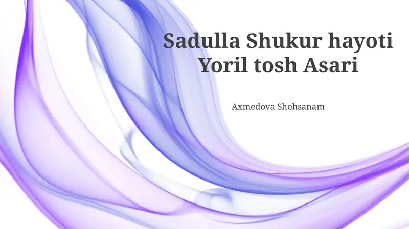 Shukurovning "O'tgan kunlar" romani