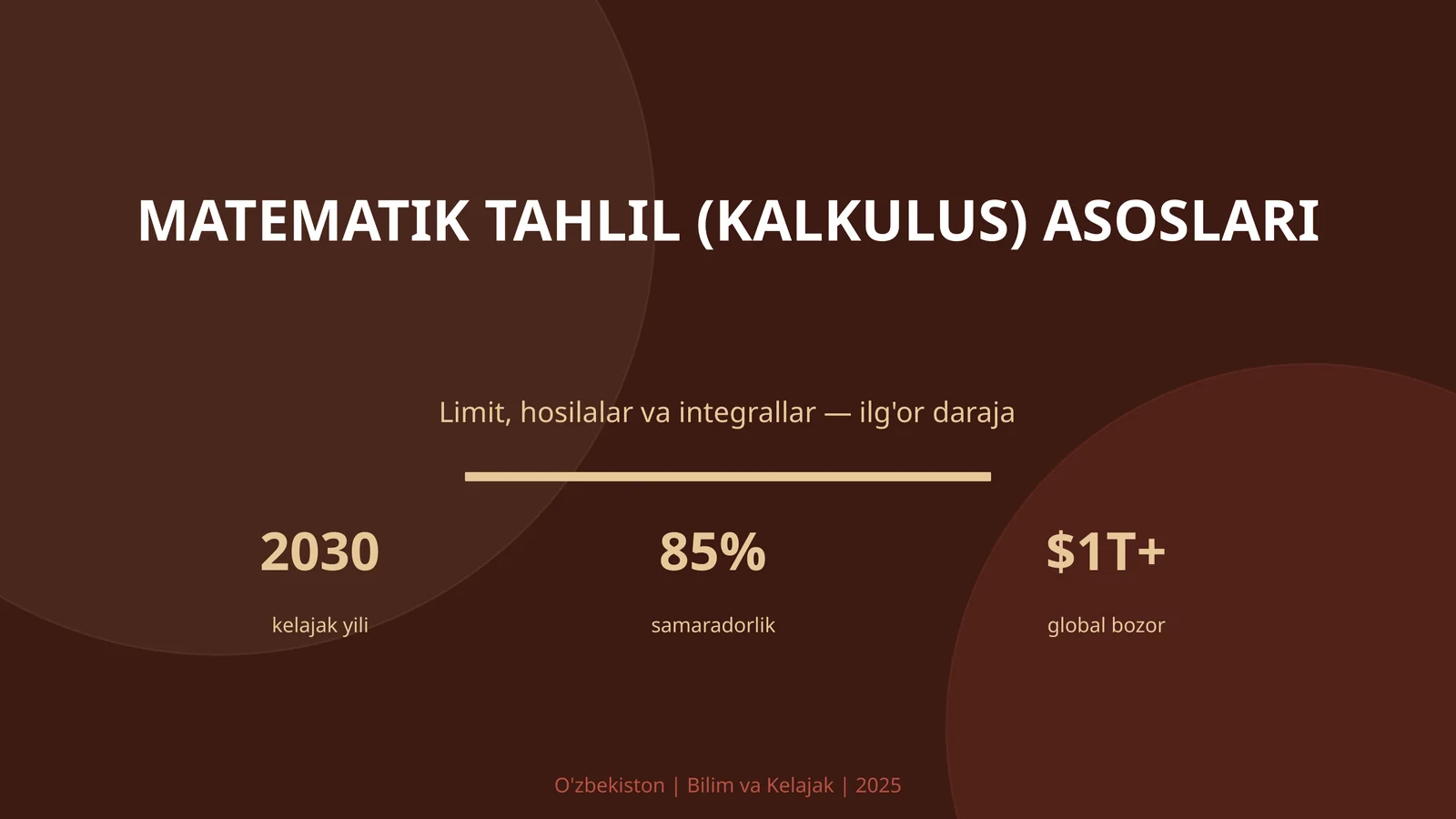 Matematik Tahlil (Kalkulus) Asoslari