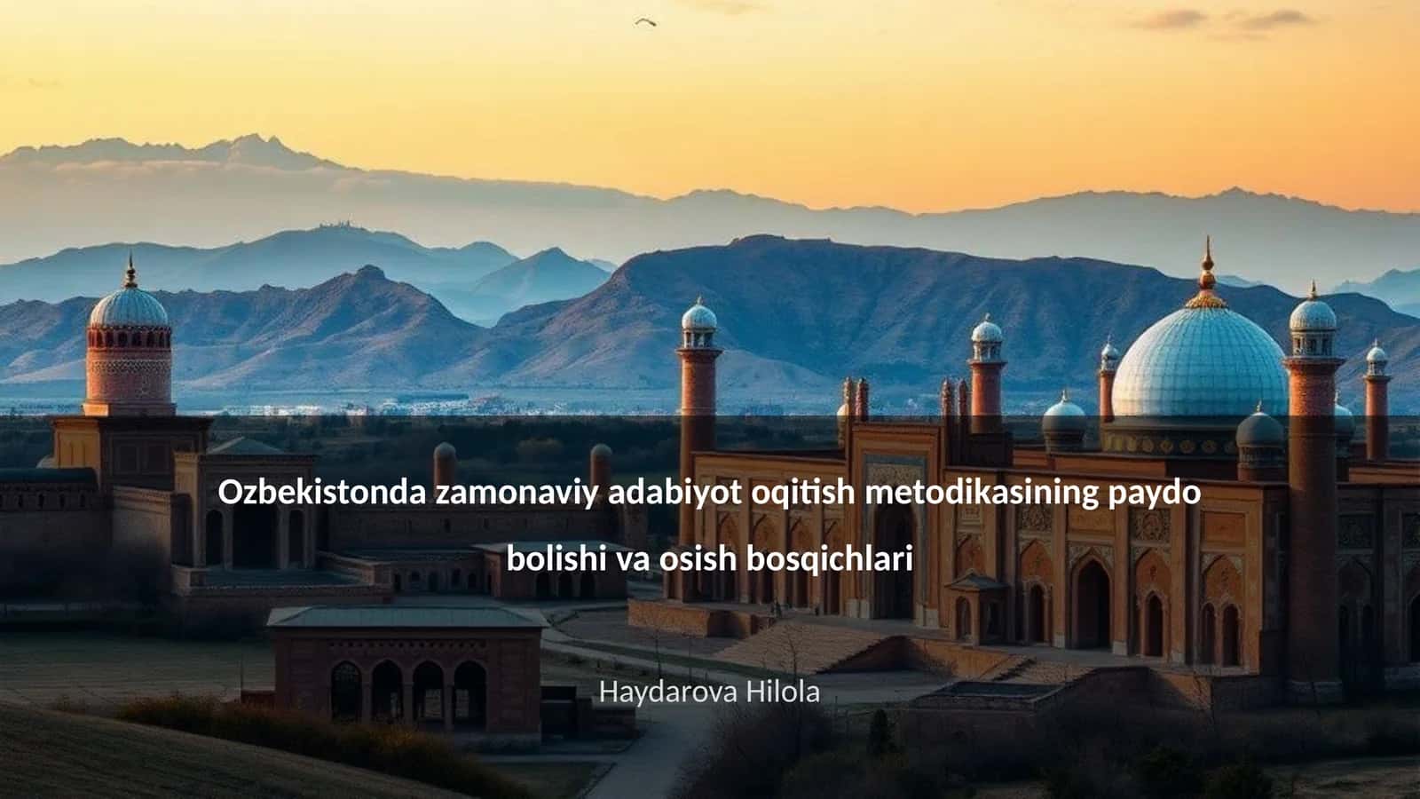 Zamonaviy adabiyot oqitish metodikasi