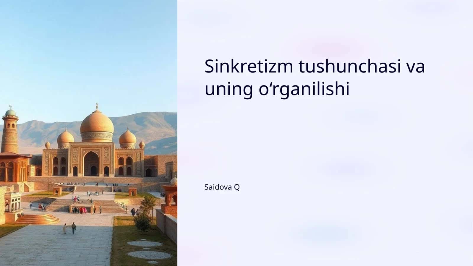Sinkretizm tushunchasi va uning o‘rganilishi
