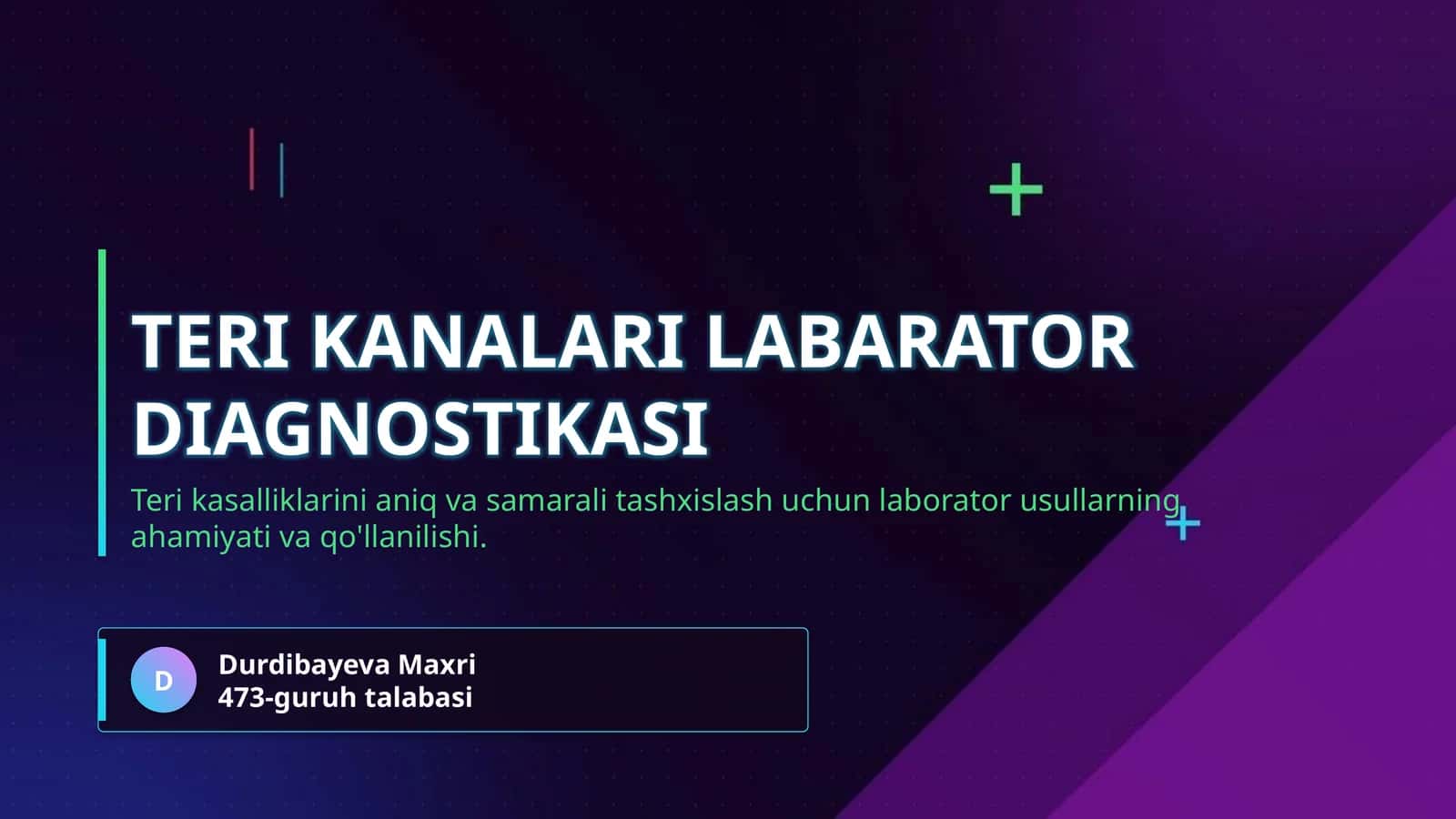 Teri kanalari labarator diagnostikasi