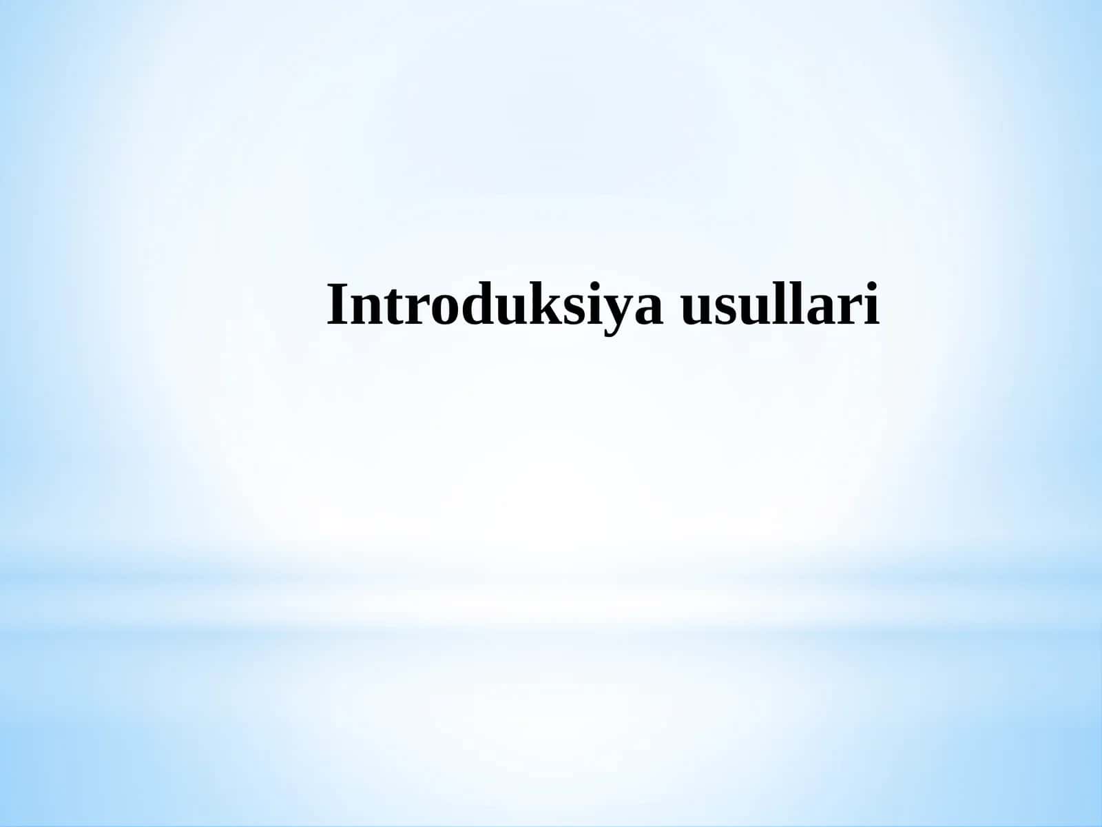 Introduksiya usullari