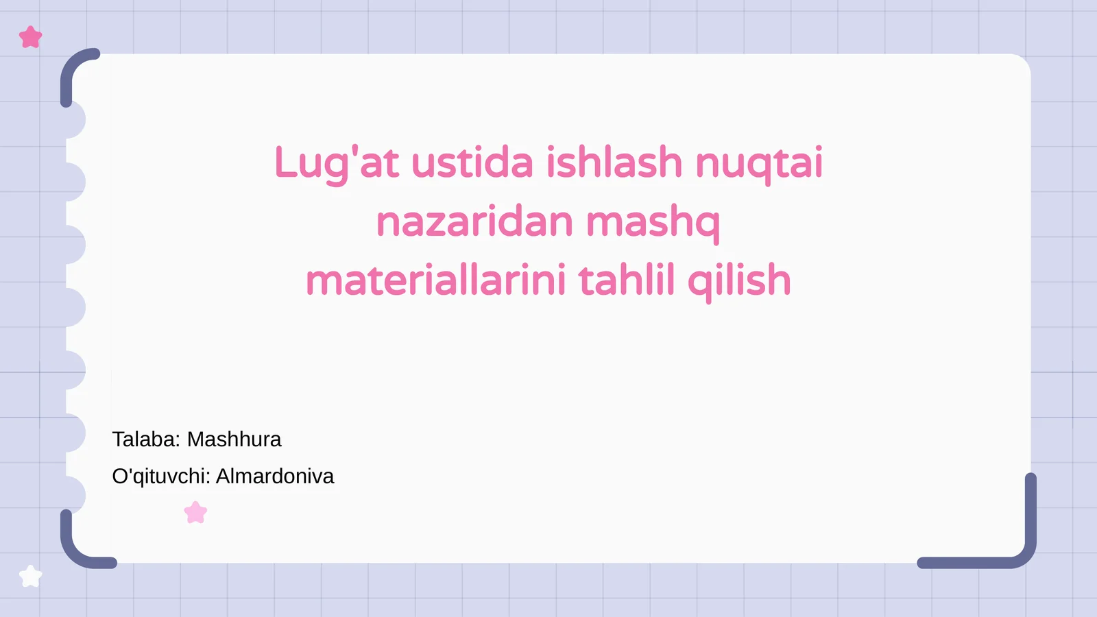 Lug'at ustida ishlash