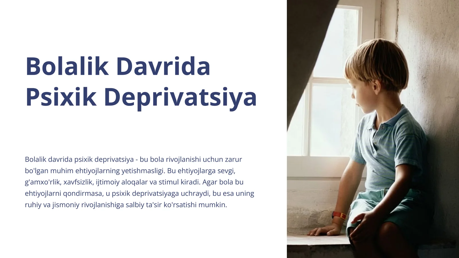 Bolalik Davrida Psixik Deprivatsiya