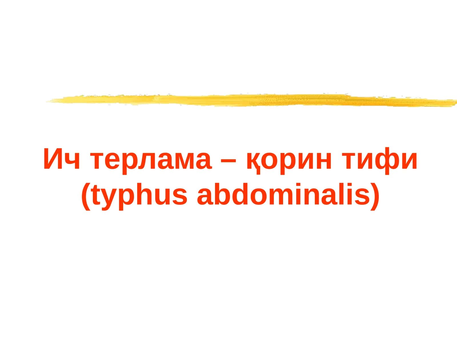 Ич терлама – қорин тифи (typhus abdominalis)