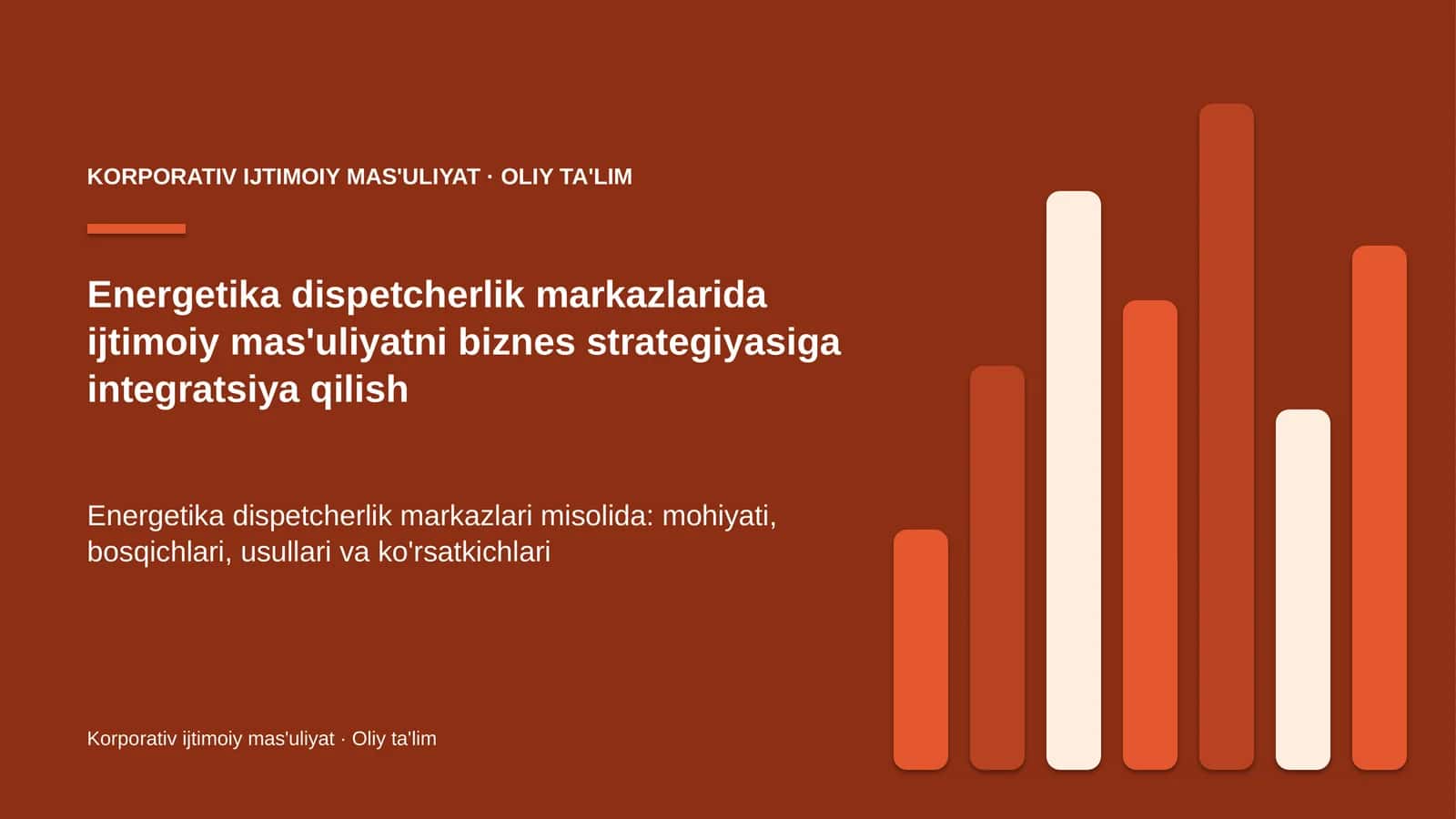 energetika dispetcherlik markazlarida ijtimoiy mas'uliyatni biznes strategiyasiga integratsiya qilish 9781