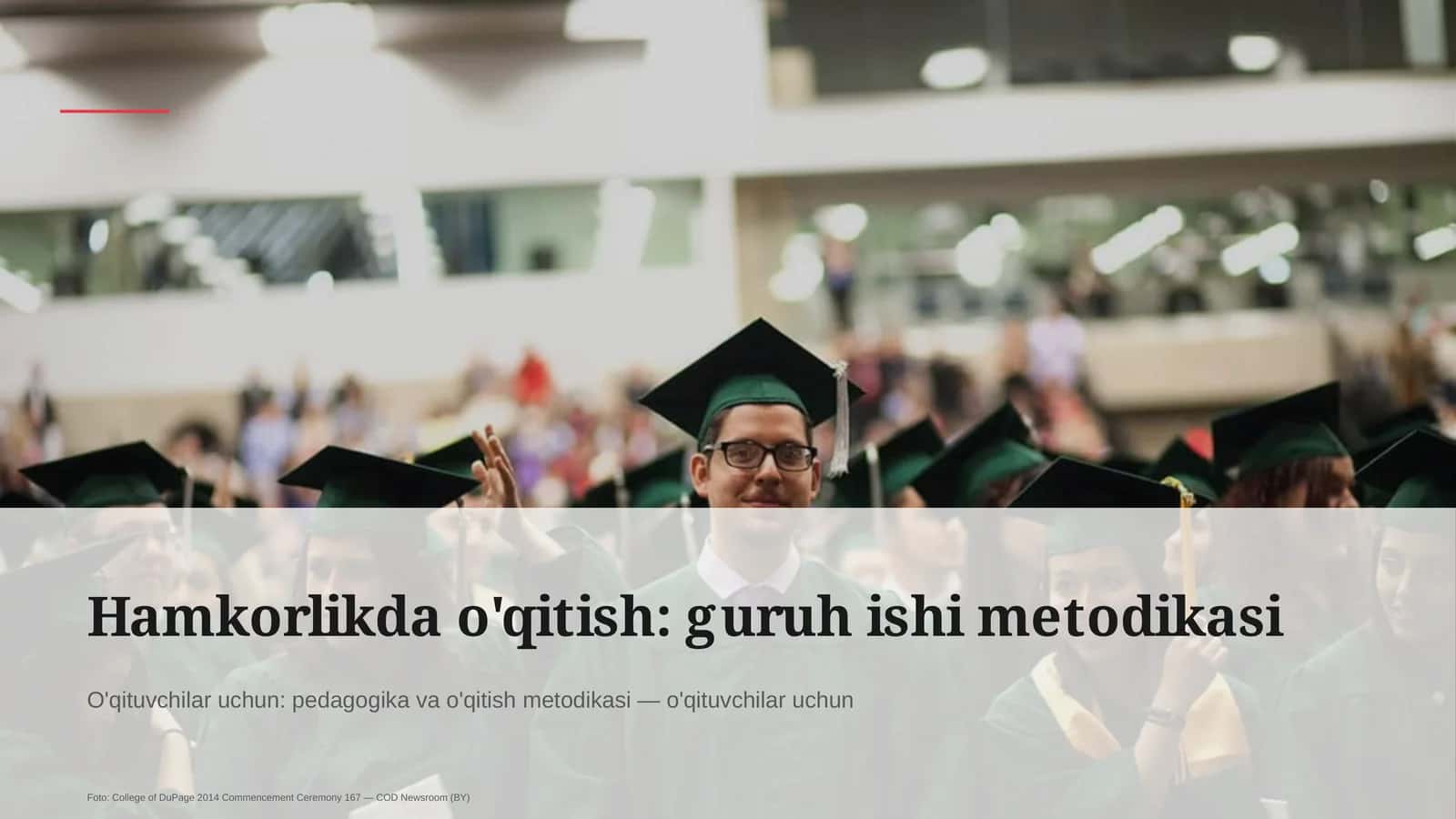 Hamkorlikda o'qitish: guruh ishi metodikasi