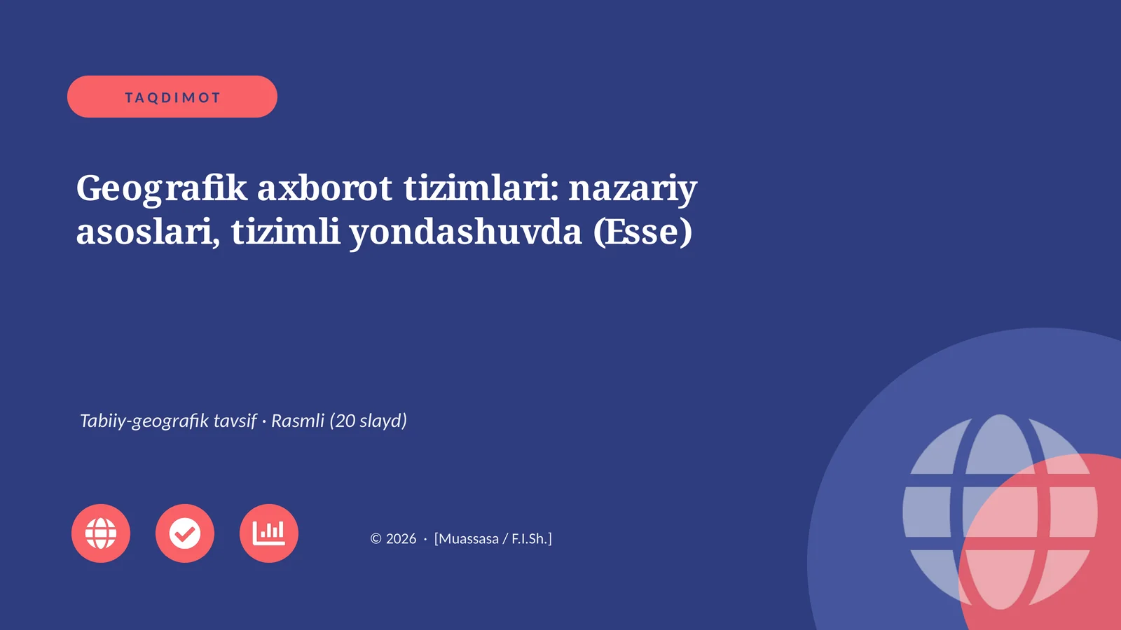 Geografik axborot tizimlari: nazariy asoslari, tizimli yondashuvda (Esse)