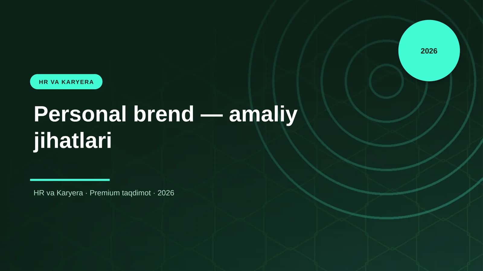 Personal brend — amaliy jihatlari