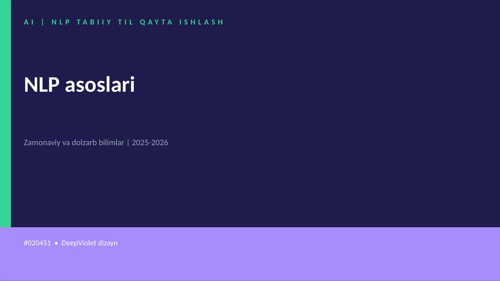 NLP TABIIY TIL QAYTA ISHLASH