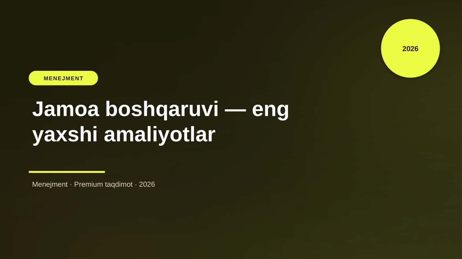 Jamoa boshqaruvi — eng yaxshi amaliyotlar
