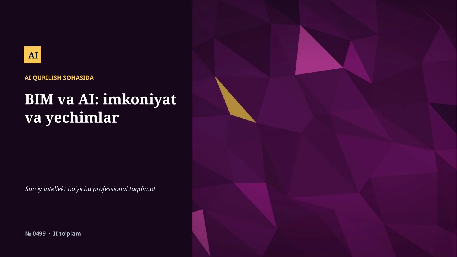 Sun'iy intellekt bo'yicha professional taqdimot