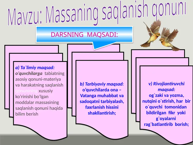 Massaning saqlanish qonuni