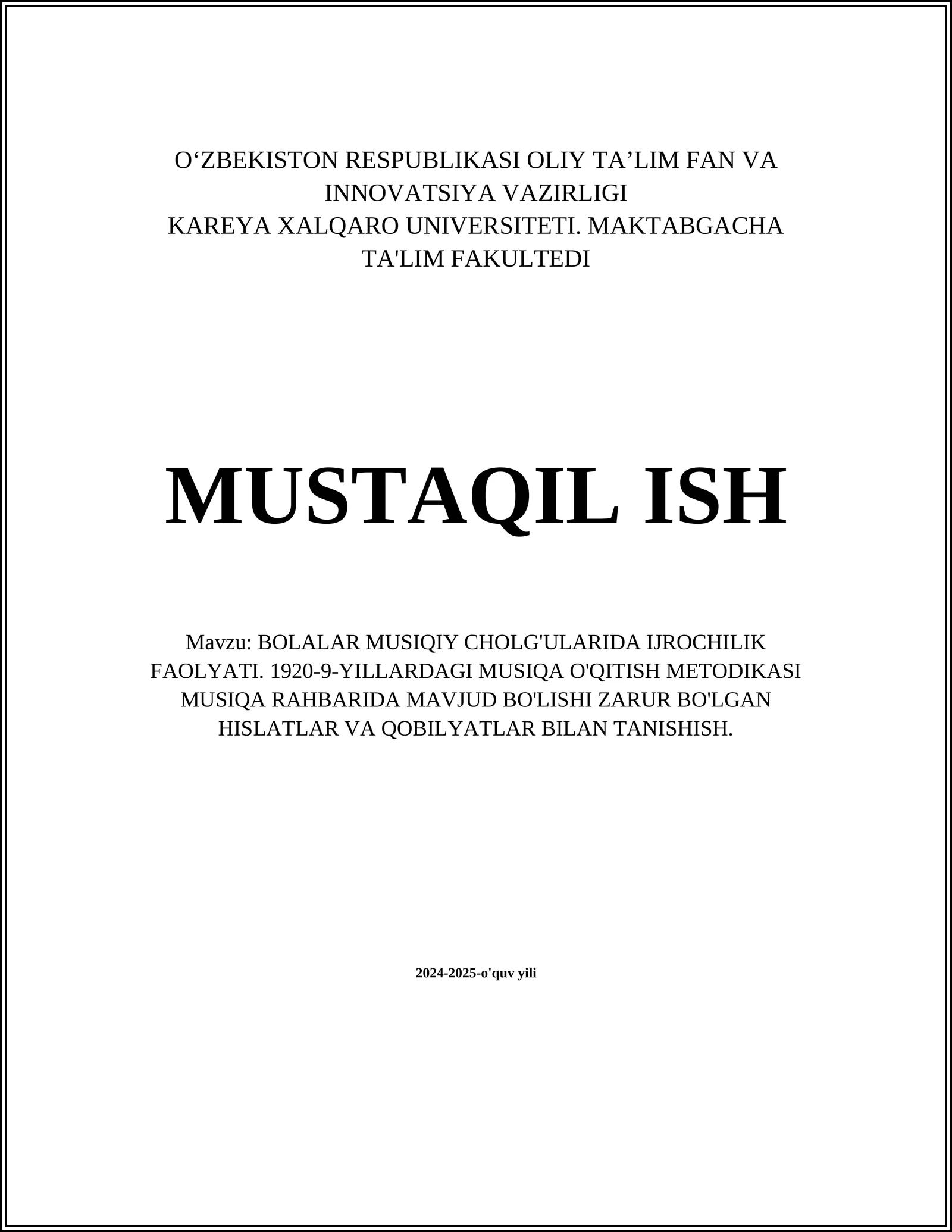 Bolalar Musiqli Cholg'ular