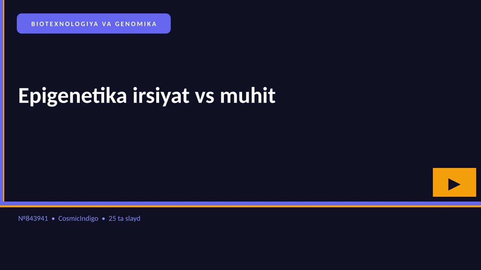 BIOTEXNOLOGIYA VA GENOMIKA