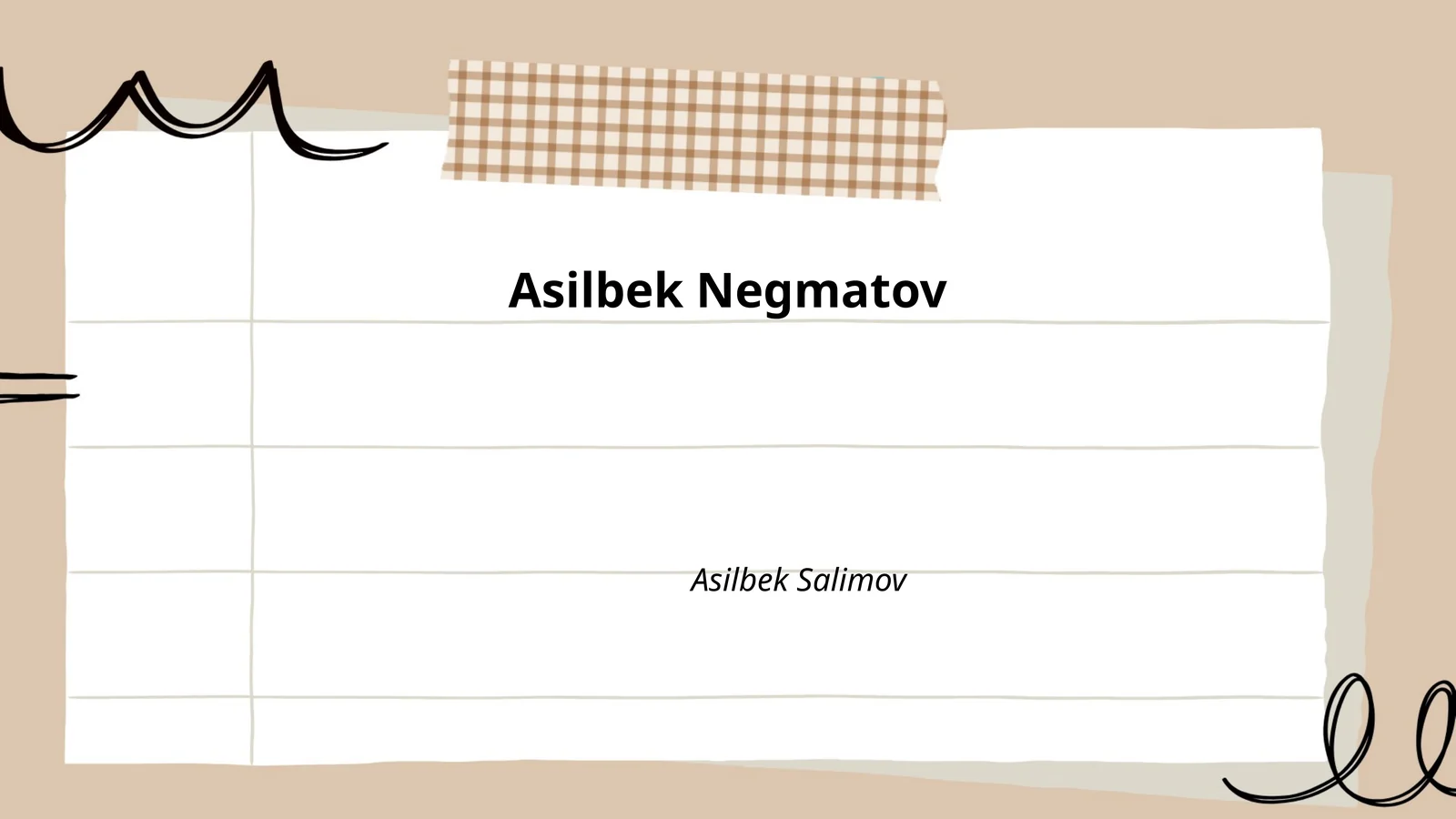 Asilbek Negmatovning hayoti