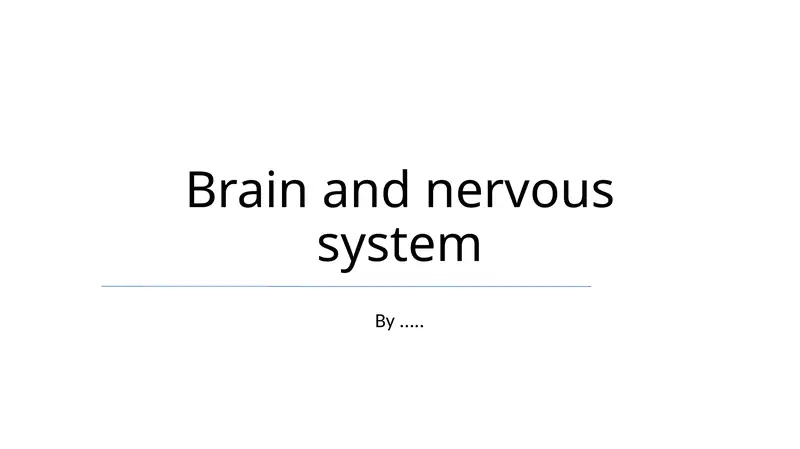 Brain and nervous system