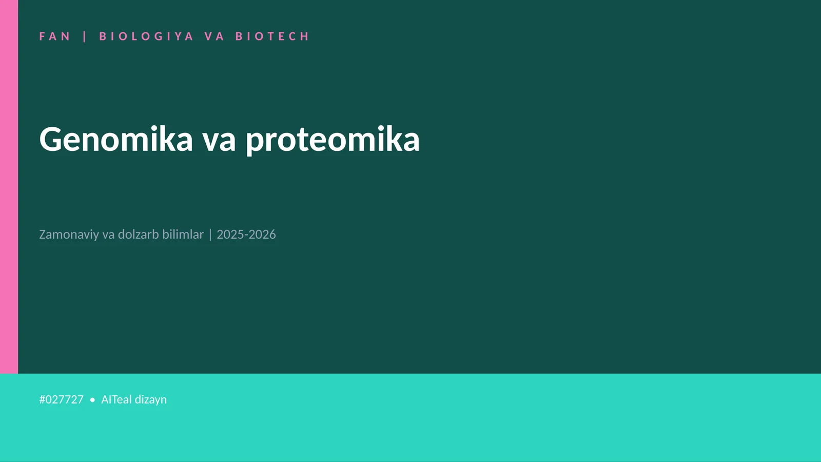 Genomika va proteomika