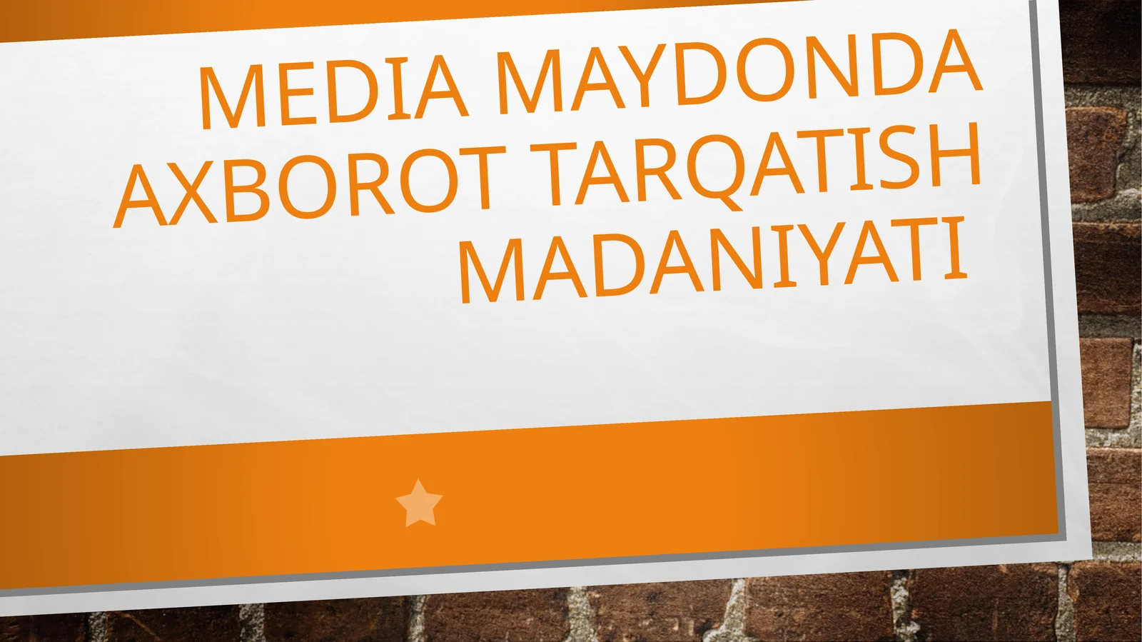 Mediamaydonda axborot tarqatish madaniyati