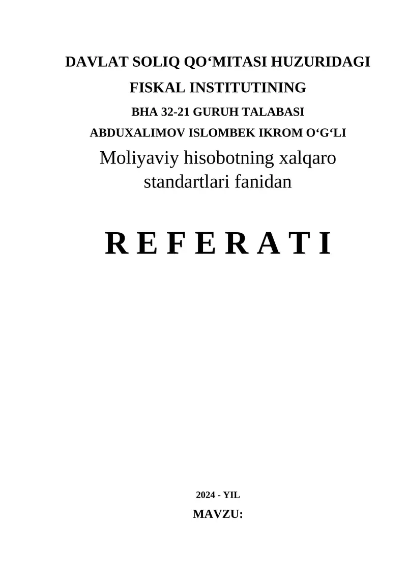TOVAR-MODDIY ZAXIRALAR