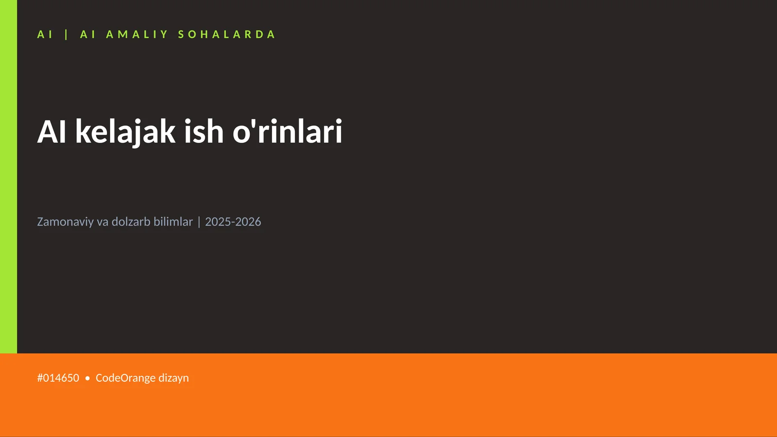 AI AMALIY SOHALARDA