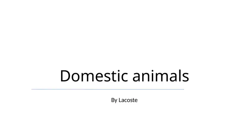 Domestic animals