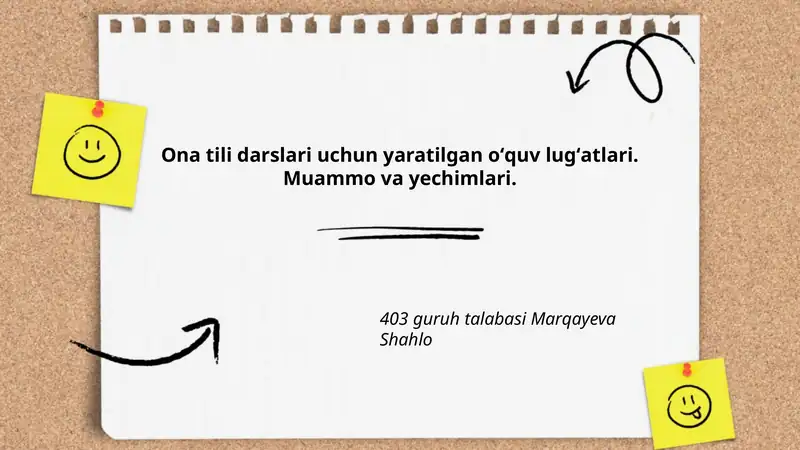 Ona tili darslari uchun oʻquv lugʻatlari