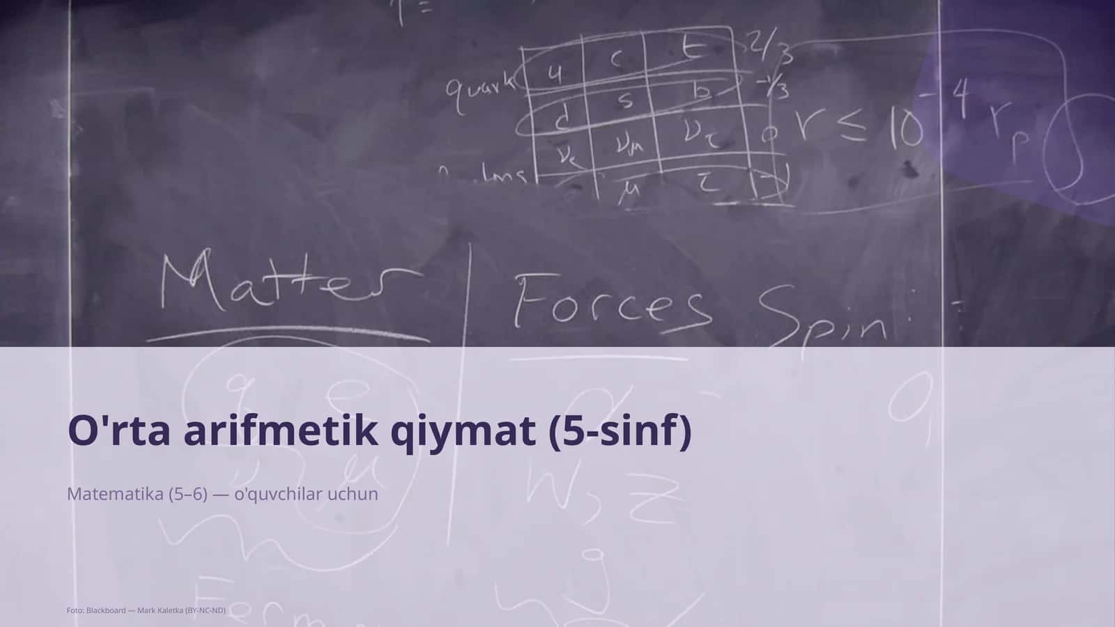 O'rta arifmetik qiymat (5-sinf)