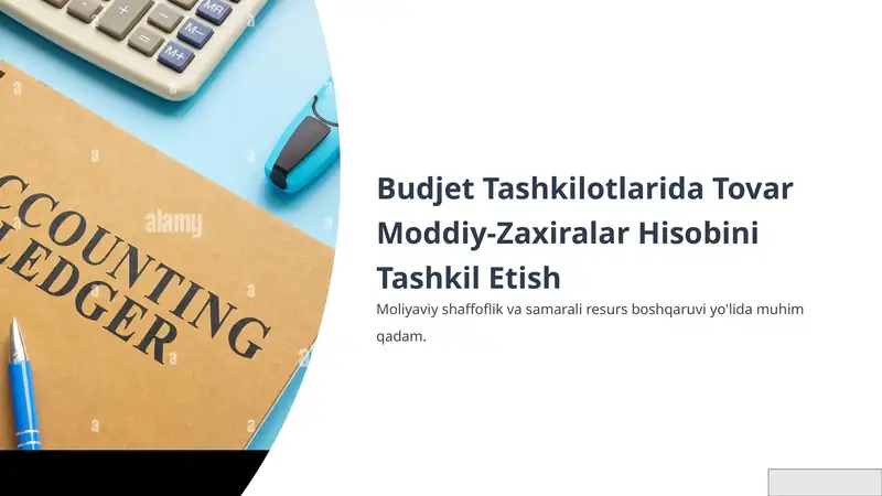 Budjet Tashkilotlarida Tovar Moddiy-Zaxiralar Hisobini Tashkil Etish
