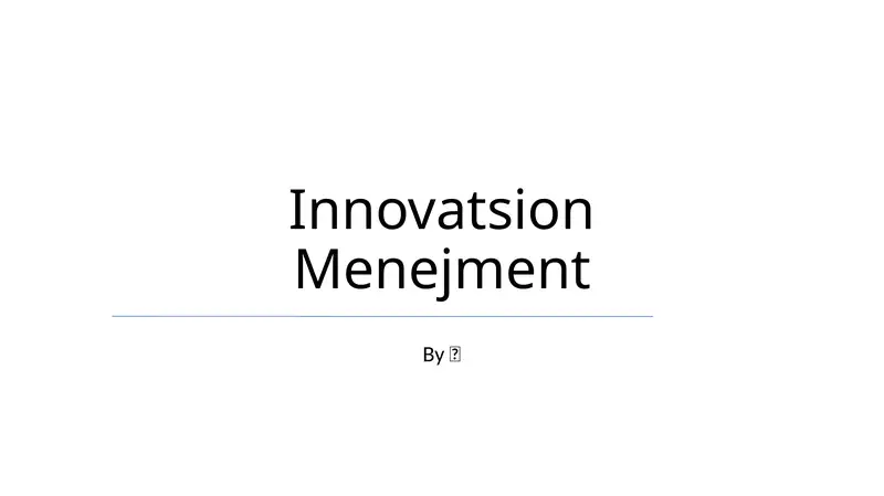 Innovatsion Menejment