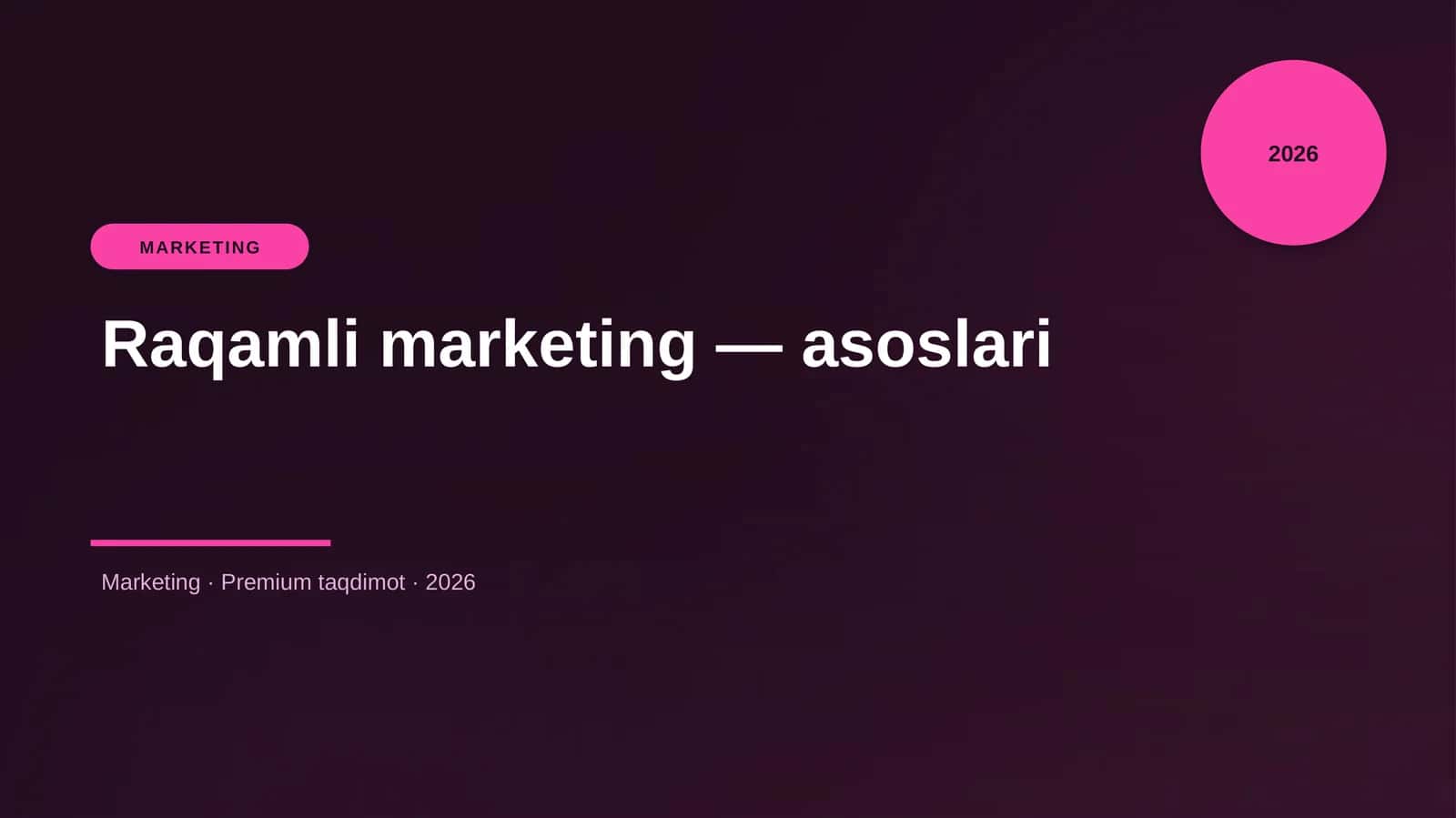 Raqamli marketing — asoslari