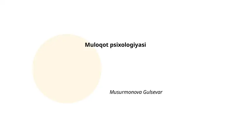Muloqot psixologiyasi