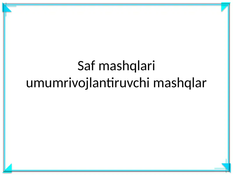 Saf mashqlari