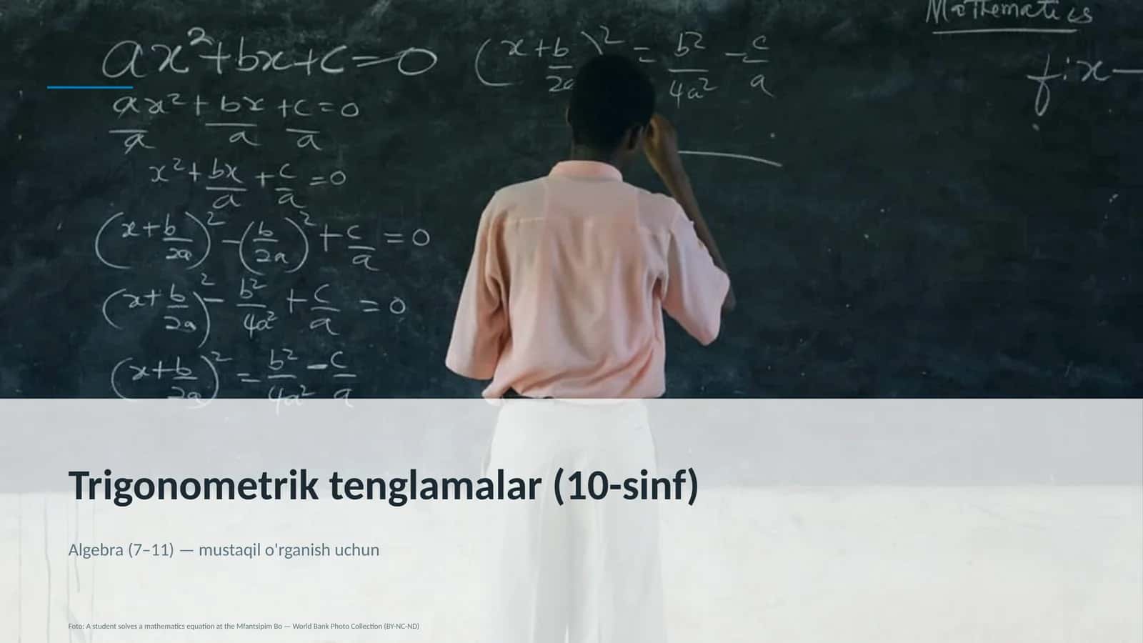 Trigonometrik tenglamalar (10-sinf)