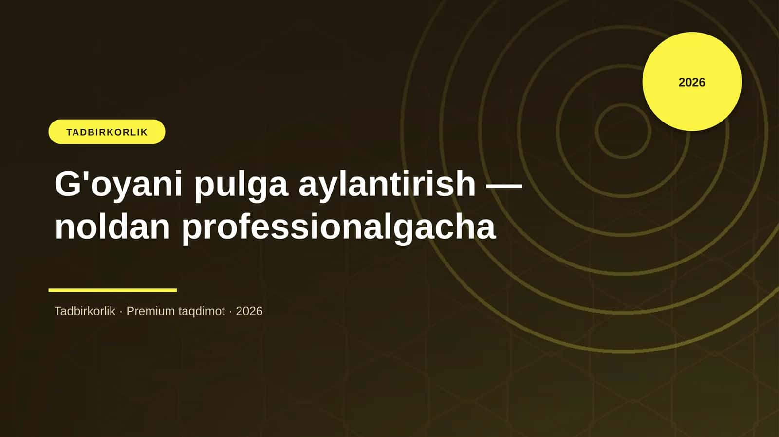 G'oyani pulga aylantirish — noldan professionalgacha
