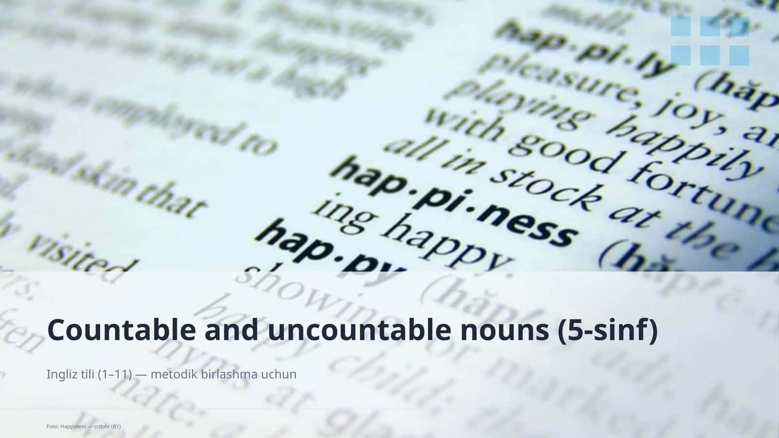 Countable and uncountable nouns (5-sinf)