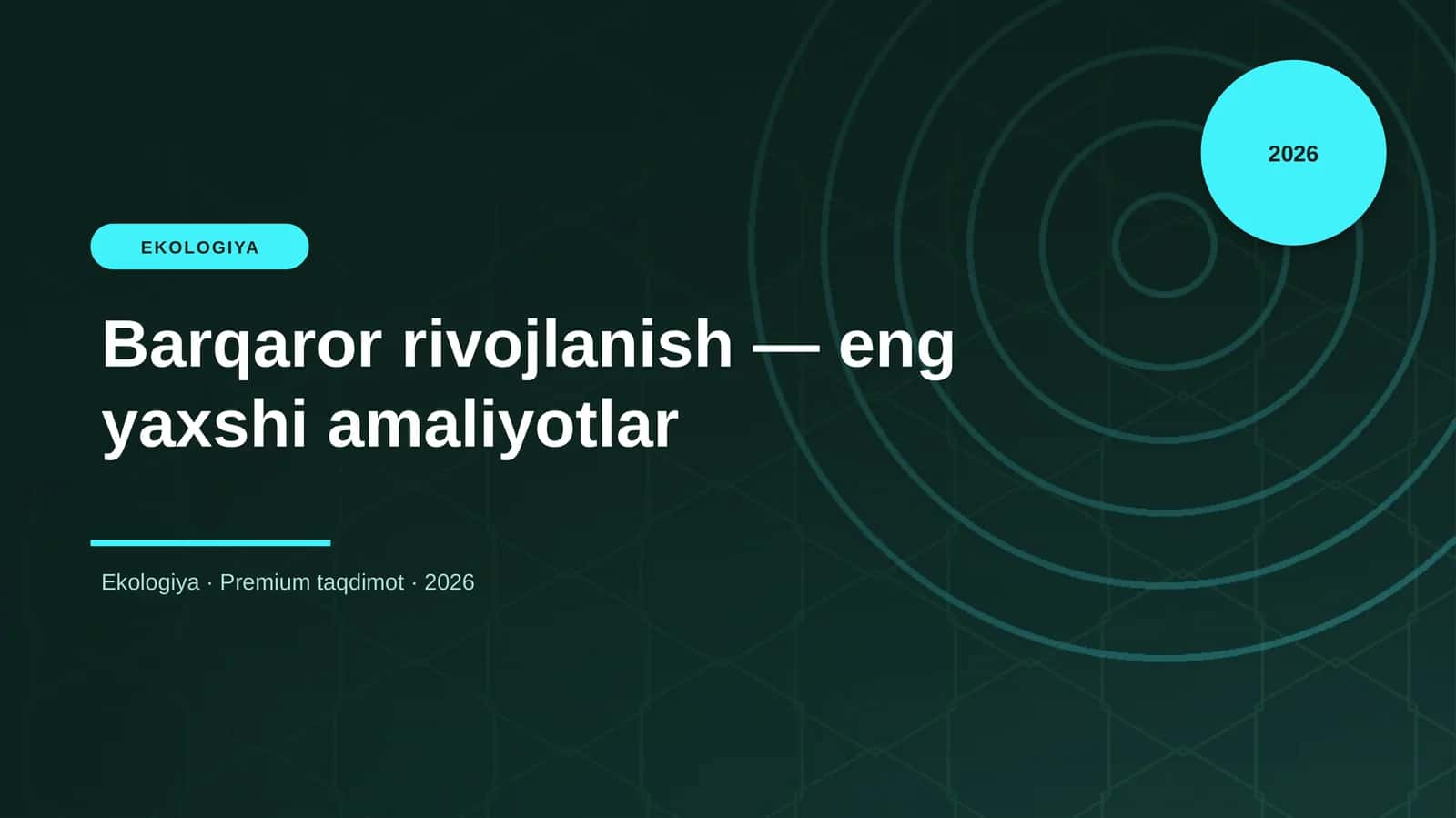 Barqaror rivojlanish — eng yaxshi amaliyotlar