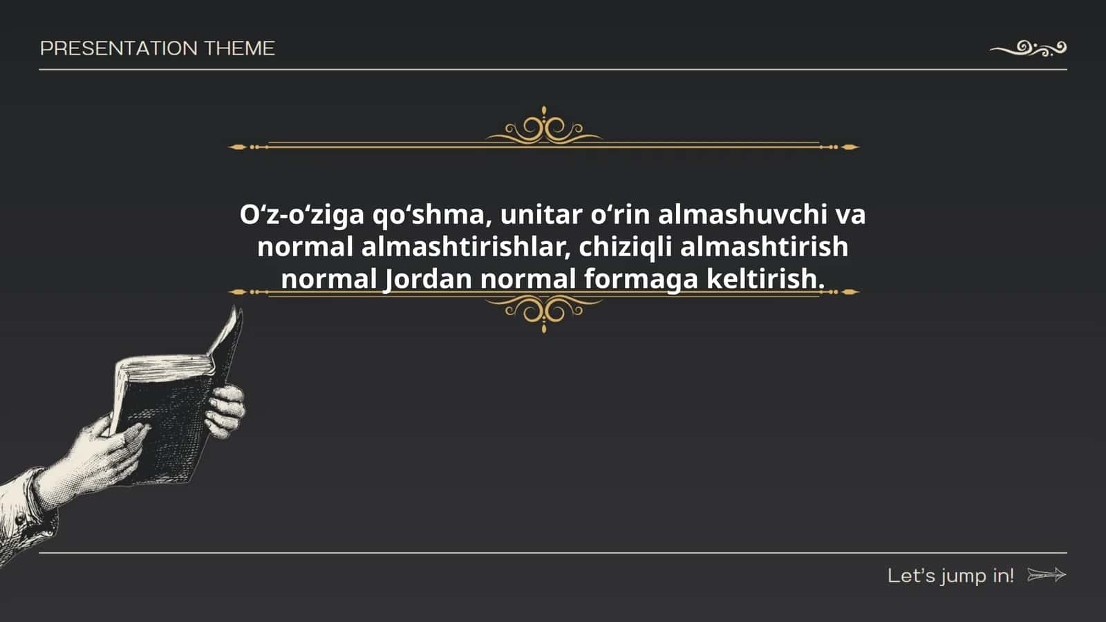 Oʻz-oʻziga qoʻshma, unitar oʻrin almashuvchi almashtirishlar