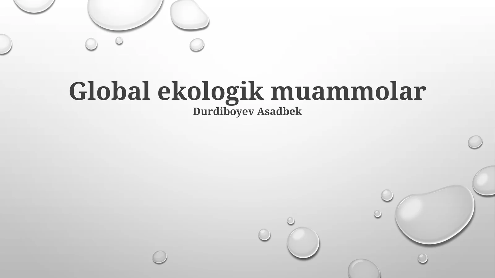 Global ekologik muammolar