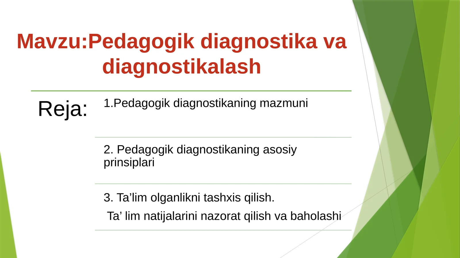 Pedagogik diagnostika va diagnostikalash