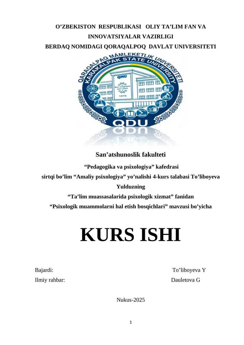 Psixologik muammolarni hal etish bosqichlari