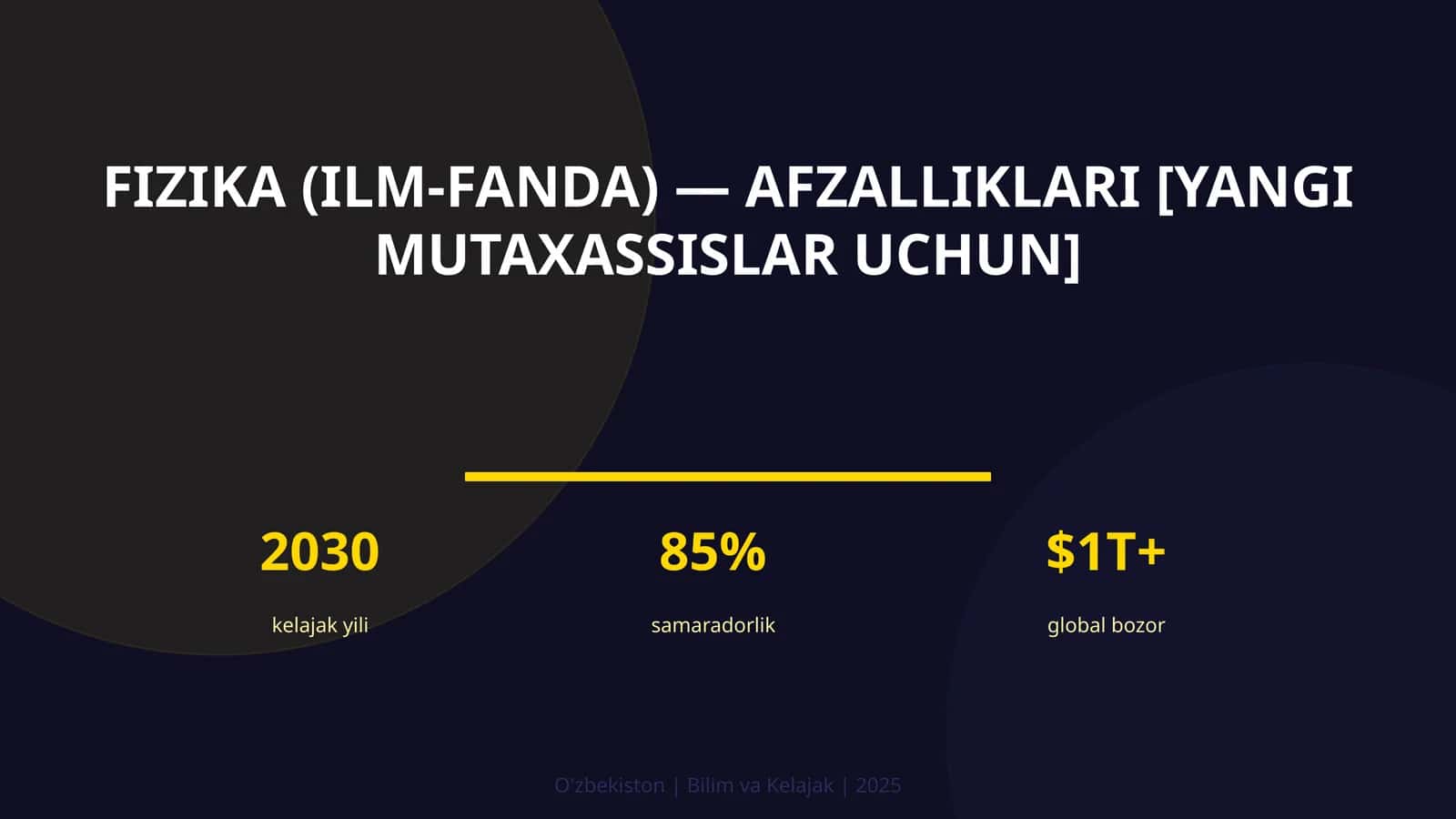 FIZIKA (ILM-FANDA) — AFZALLIKLARI [YANGI MUTAXASSISLAR UCHUN]