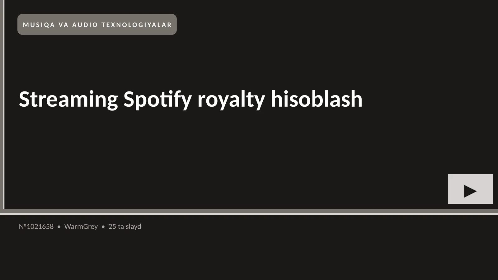 Streaming Spotify royalty hisoblash